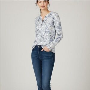 Lucky Brand long sleeve Henley shirt xs paisley